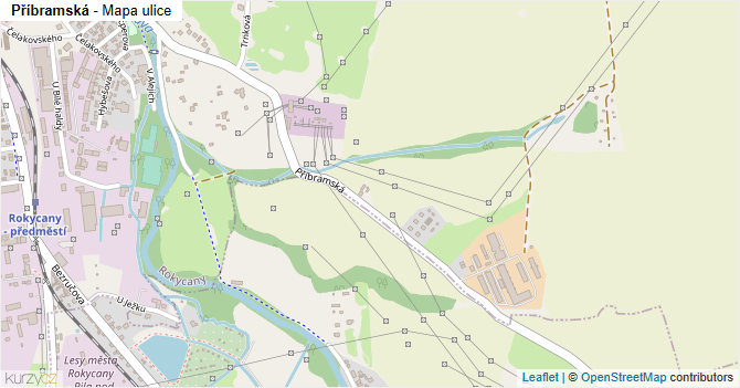 Příbramská - mapa ulice