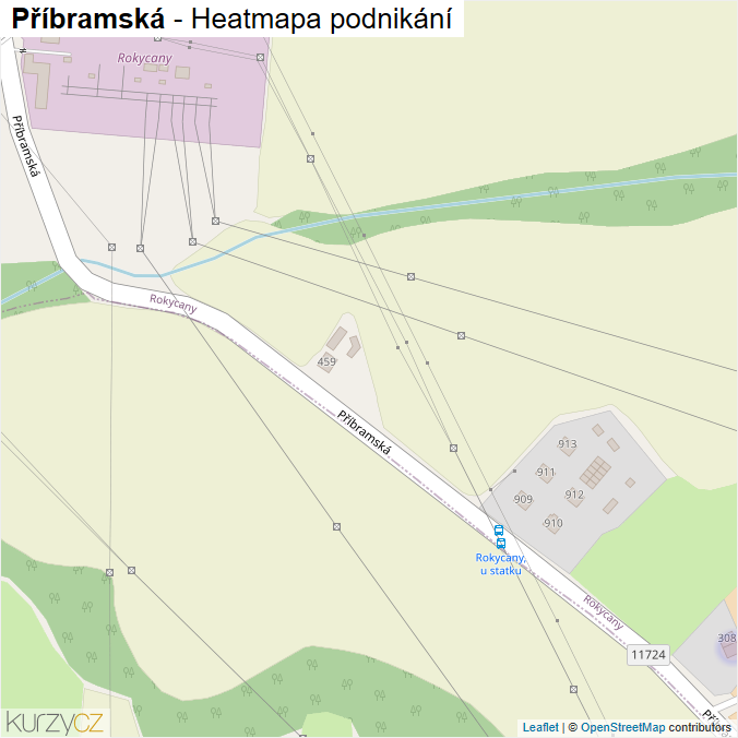 Mapa Příbramská - Firmy v ulici.