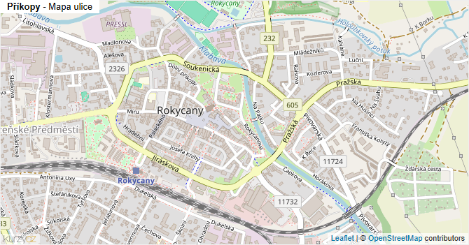 Příkopy - mapa ulice