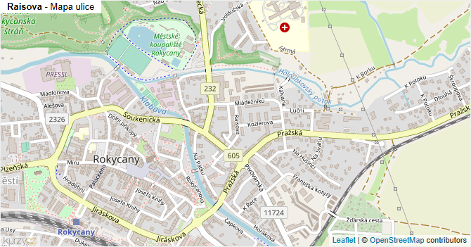 Raisova - mapa ulice