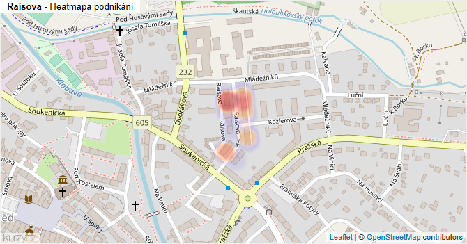 Raisova - mapa podnikání