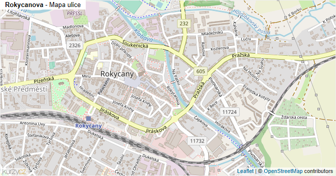 Rokycanova - mapa ulice