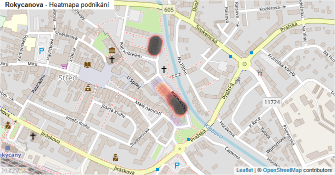 Rokycanova - mapa podnikání