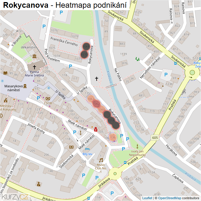 Mapa Rokycanova - Firmy v ulici.