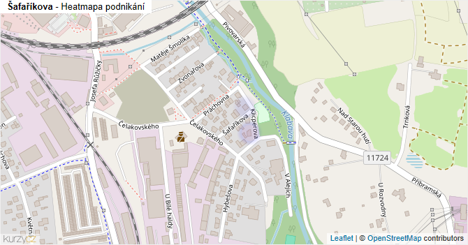 Šafaříkova - mapa podnikání