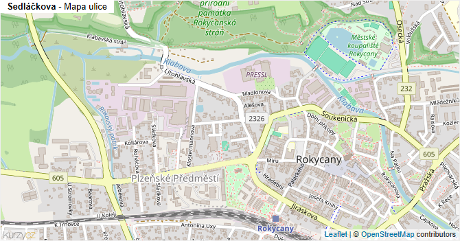 Sedláčkova - mapa ulice