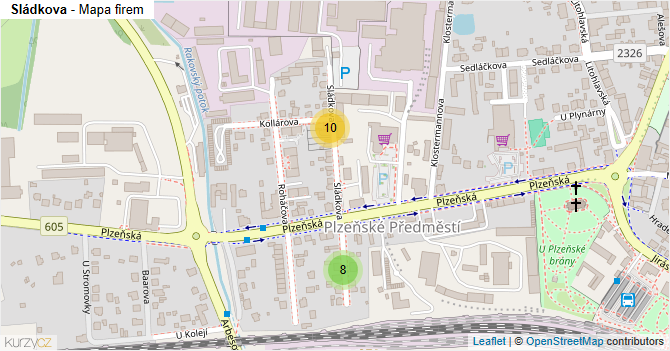 Sládkova - mapa firem