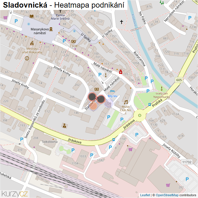 Mapa Sladovnická - Firmy v ulici.