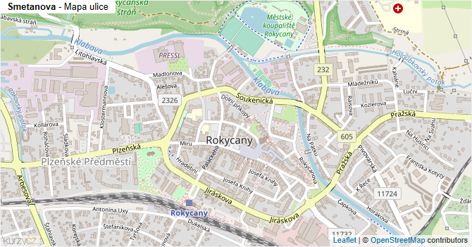 Smetanova - mapa ulice