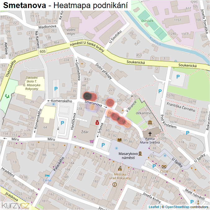 Mapa Smetanova - Firmy v ulici.