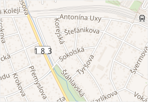 Sokolská v obci Rokycany - mapa ulice