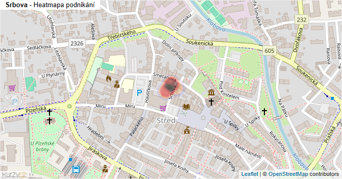 Srbova - mapa podnikání