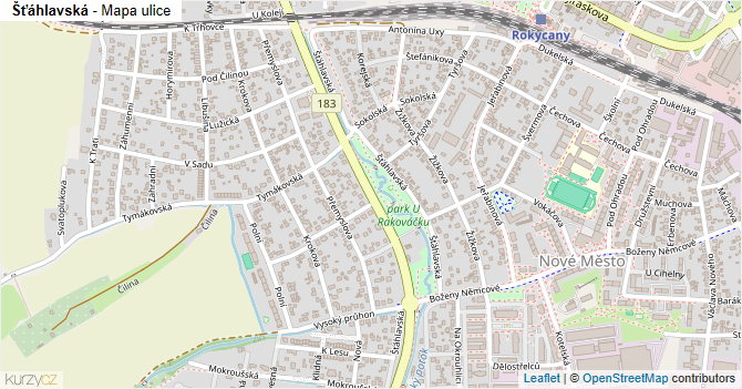Šťáhlavská - mapa ulice