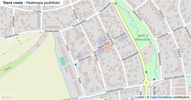 Stará cesta - mapa podnikání