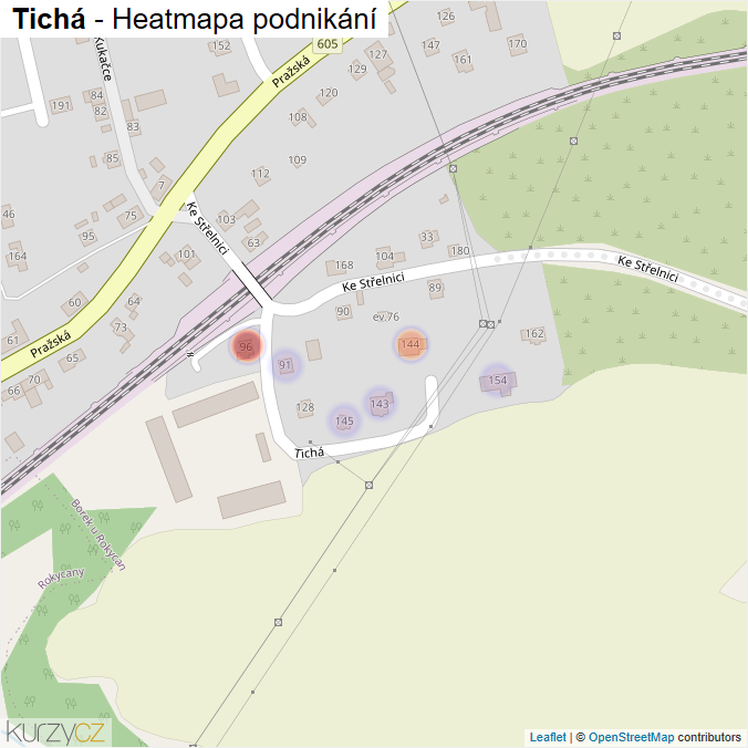 Mapa Tichá - Firmy v ulici.