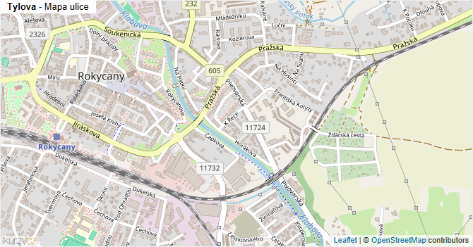 Tylova - mapa ulice