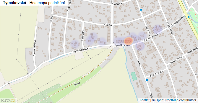 Tymákovská - mapa podnikání
