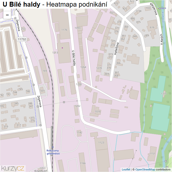 Mapa U Bílé haldy - Firmy v ulici.