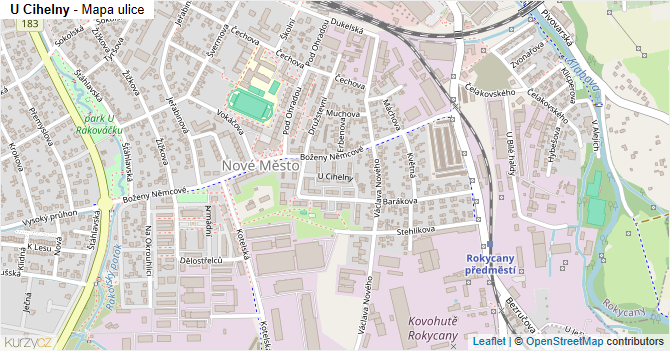U Cihelny - mapa ulice