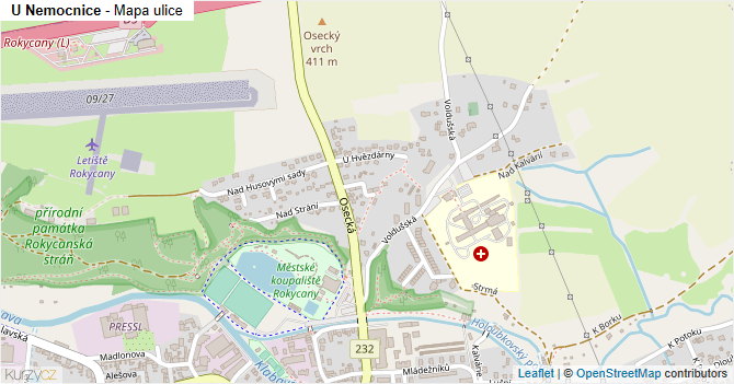 U Nemocnice - mapa ulice