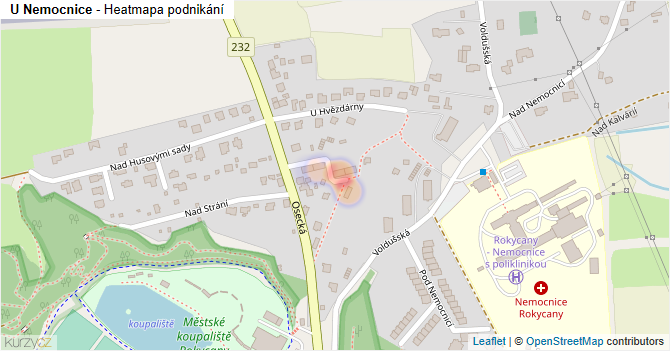 U Nemocnice - mapa podnikání