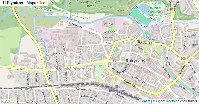 U Plynárny - mapa ulice