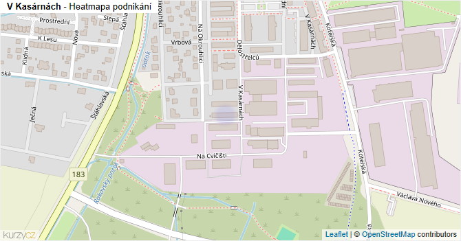 V Kasárnách - mapa podnikání