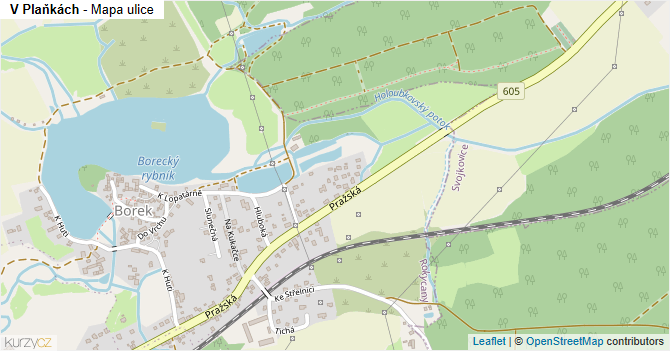 V Plaňkách - mapa ulice