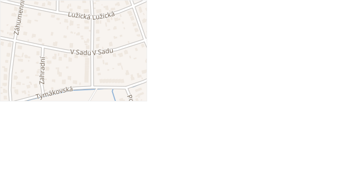 V Sadu v obci Rokycany - mapa ulice