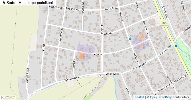 V Sadu - mapa podnikání