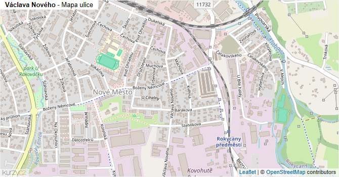 Václava Nového - mapa ulice