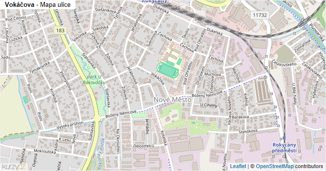 Vokáčova - mapa ulice
