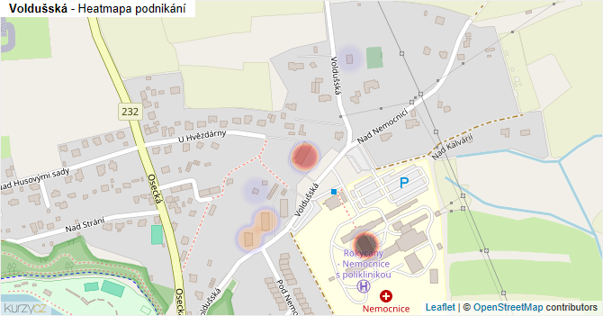 Voldušská - mapa podnikání