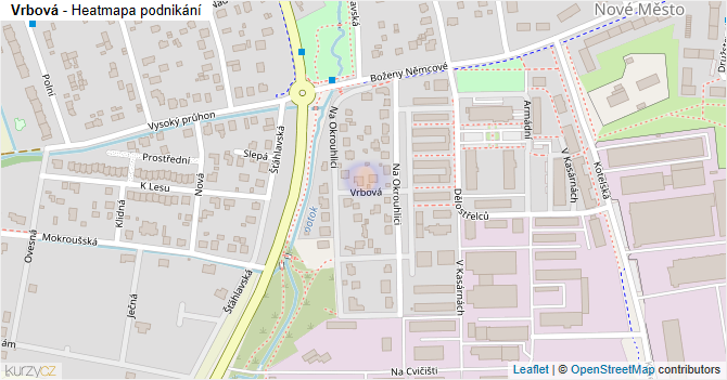 Vrbová - mapa podnikání