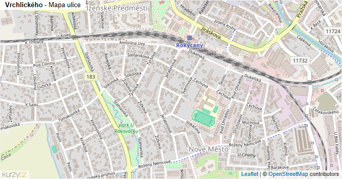 Vrchlického - mapa ulice