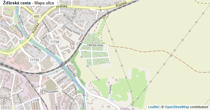 Žďárská cesta - mapa ulice