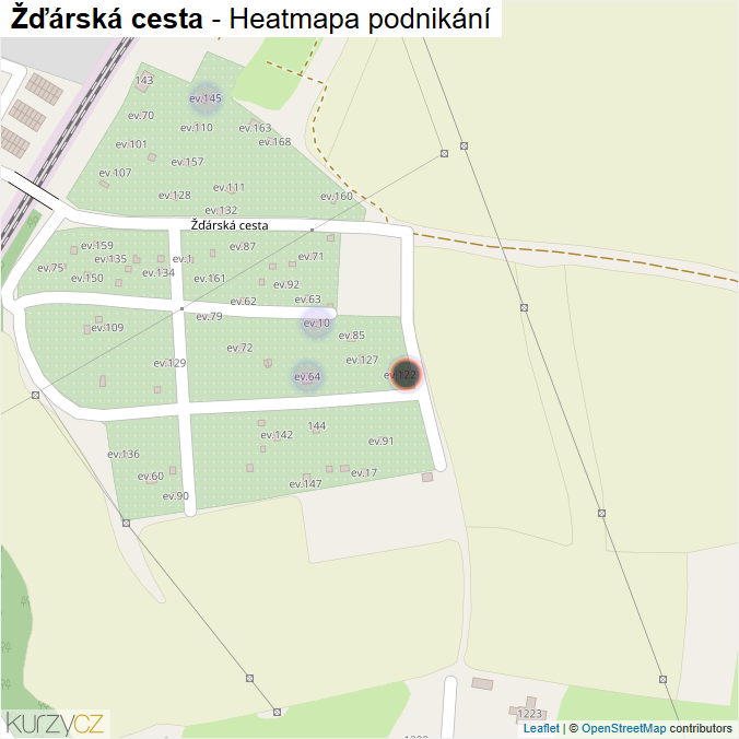 Mapa Žďárská cesta - Firmy v ulici.