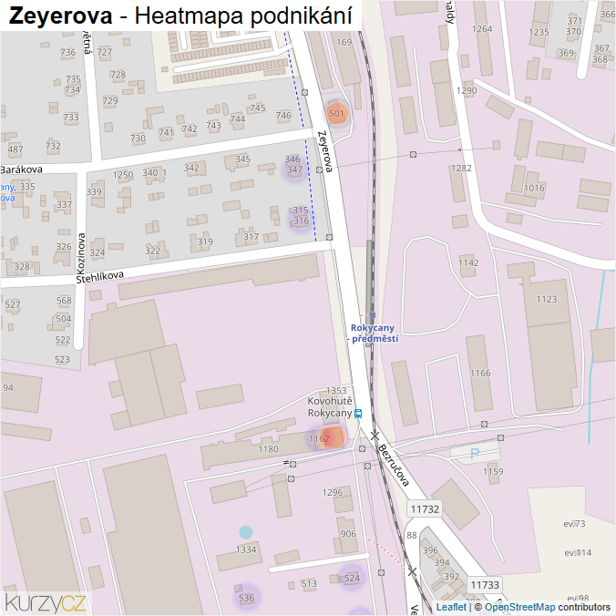 Mapa Zeyerova - Firmy v ulici.