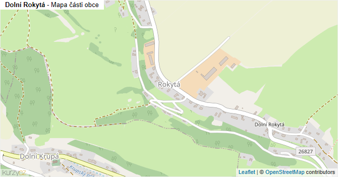 Dolní Rokytá - mapa části obce