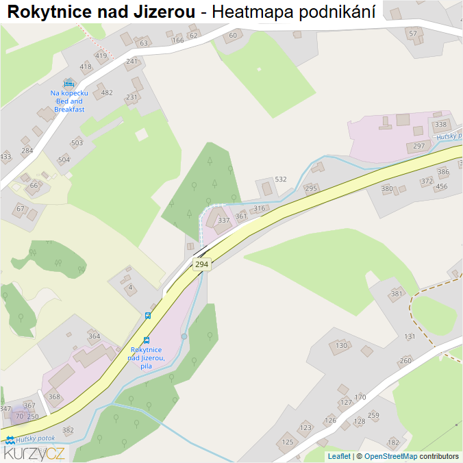 Mapa Rokytnice nad Jizerou - Firmy v obci.