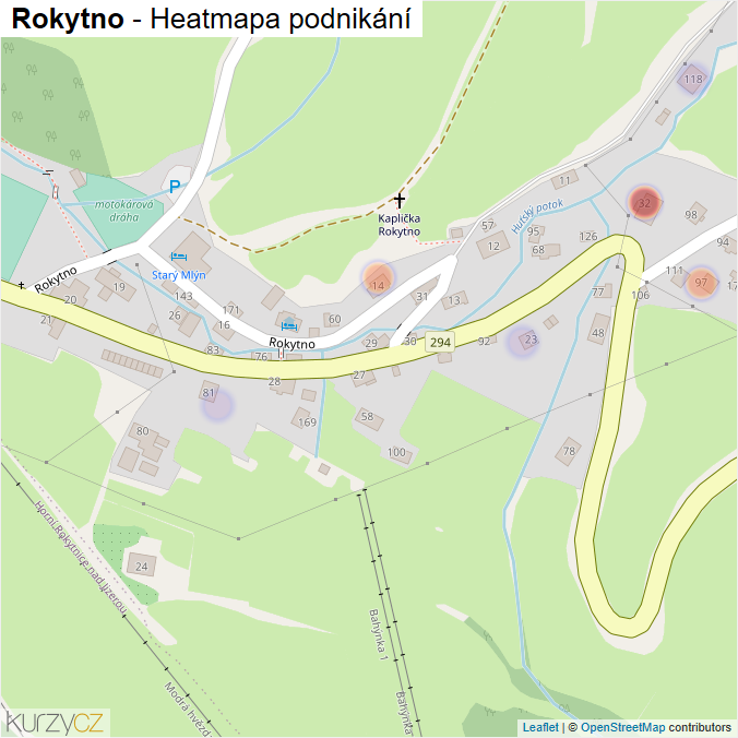 Mapa Rokytno - Firmy v části obce.