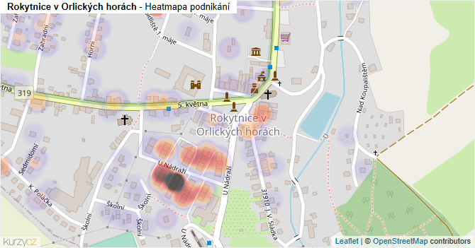 Rokytnice v Orlických horách - mapa podnikání