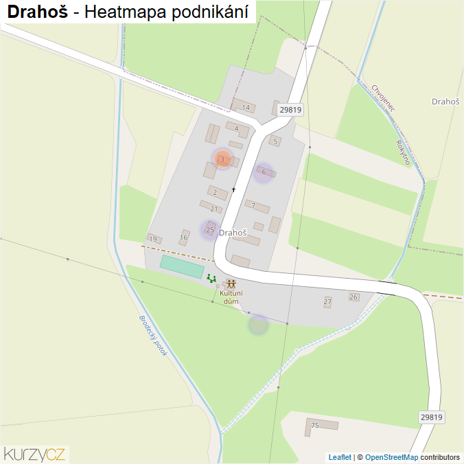 Mapa Drahoš - Firmy v části obce.