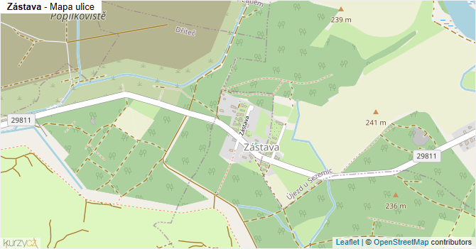 Zástava - mapa ulice