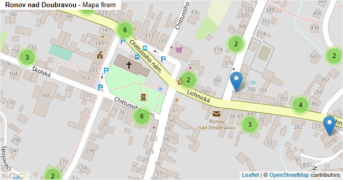 Ronov nad Doubravou - mapa firem