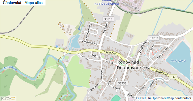 Čáslavská - mapa ulice