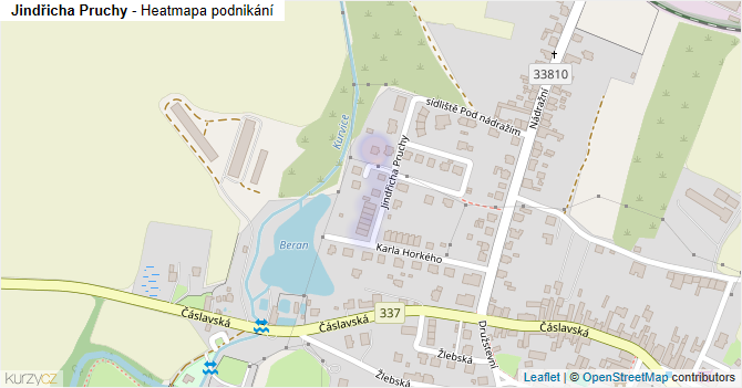 Jindřicha Pruchy - mapa podnikání
