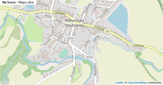 Na louce - mapa ulice