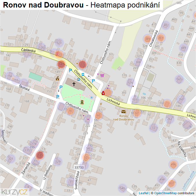Mapa Ronov nad Doubravou - Firmy v části obce.