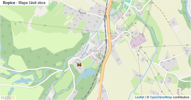 Ropice - mapa části obce